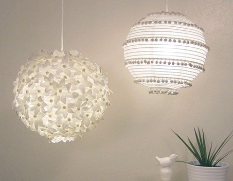 Делаем светильник украшенный цветами