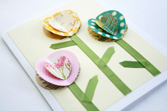 Как сделать открытку с цветами