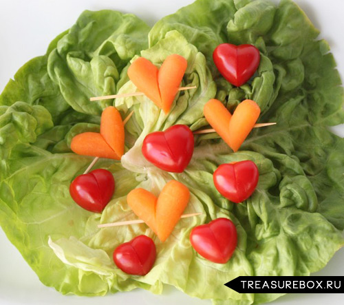 Как сделать сердечки из овощей своими руками