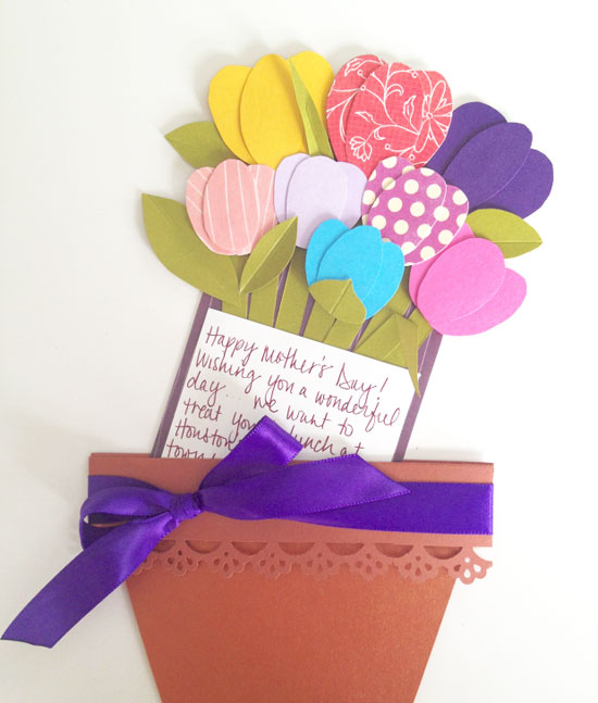 Объемная поздравительная открытка букет цветов своими руками